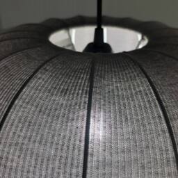 CGC Lighting Lila Black Oval Stretch Ribbed Cotton Fabric Lampshade - thumbnail 6