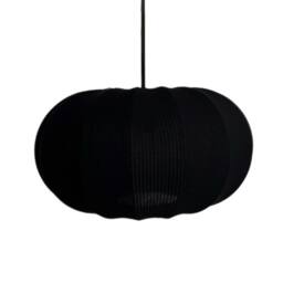 CGC Lighting Lila Black Oval Stretch Ribbed Cotton Fabric Lampshade - thumbnail 2