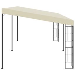 Berkfield Home Wall-mounted Gazebo 3x6 m Cream Fabric in Beige - thumbnail 3