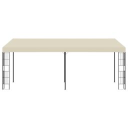 Berkfield Home Wall-mounted Gazebo 3x6 m Cream Fabric in Beige - thumbnail 2