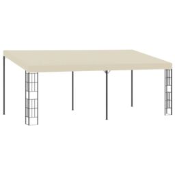 Berkfield Home Wall-mounted Gazebo 3x6 m Cream Fabric in Beige