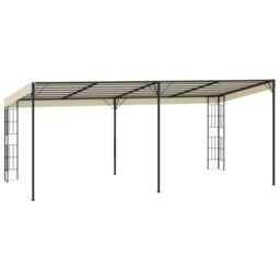 Berkfield Home Wall-mounted Gazebo 3x6 m Cream Fabric in Beige - thumbnail 4