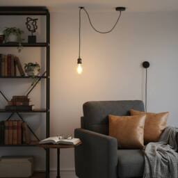 Kairui Lighting Industrial Pendant Light With 1.3M Adjustable Braided Black Cable Bulbs Included - thumbnail 3