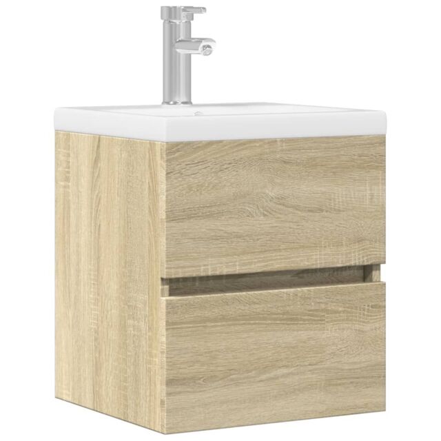 Berkfield Home Sink Cabinet Sonoma Oak 41x38.5x45 cm Engineered Wood in Brown - image 1