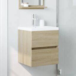 Berkfield Home Sink Cabinet Sonoma Oak 41x38.5x45 cm Engineered Wood in Brown - thumbnail 3