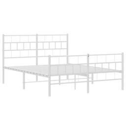 Berkfield Home Metal Bed Frame with Headboard & Footboard White 140x200 cm - thumbnail 4