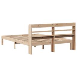 Berkfield Home Bed Frame with Headboard without Mattress 150x200 cm King Size in Natural - thumbnail 6