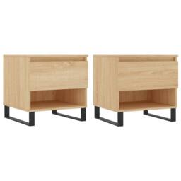 Berkfield Home Coffee Tables 2 pcs Sonoma Oak 50x46x50 cm Engineered Wood in Light Oak - Size: 50 x 46 x 50 cm - thumbnail 1