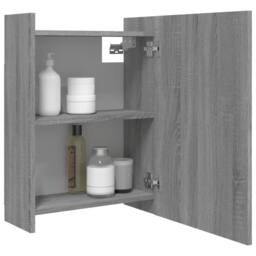 Berkfield Home Bathroom Mirror Cabinet Grey Sonoma 62.5x20.5x64 cm Engineered Wood - thumbnail 5
