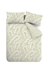 Catherine Lansfield 'Sorrel Leaf' Reversible Duvet Cover Set in Green - Size: Single - thumbnail 6