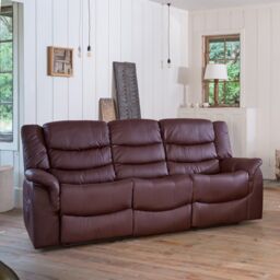 Artemis Home Almeira 3 Seat Recliner Sofa in Burgundy - thumbnail 1