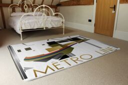 Benjamin Tate Design Art Deco Metro Line Designer Rug in Natural - Size: Large - thumbnail 3