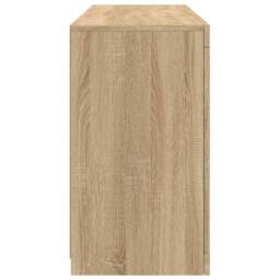 Berkfield Home Sideboard with LED Lights Sonoma Oak 123x37x67 cm in Light Oak - Size: 123 x 37 x 67 cm - thumbnail 7