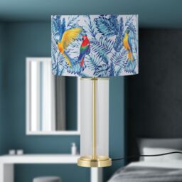 First Choice Lighting Set of 2 Aura - Satin Brass Lamps with Parrot Velvet Shades in Gold - thumbnail 7