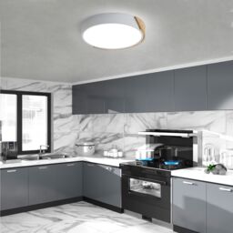 Pheashine Modern White Round Wood LED Ceiling Light 24W 6500K 32cm Cool White - thumbnail 8