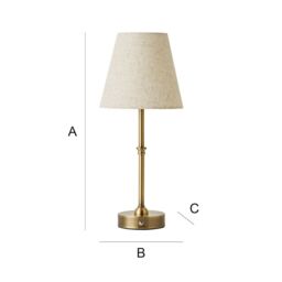 ValueLights Lowe Rechargeable LED Portable Touch Table Lamp in Gold - thumbnail 8