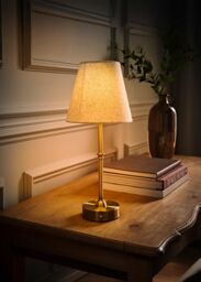 ValueLights Lowe Rechargeable LED Portable Touch Table Lamp in Gold - thumbnail 2
