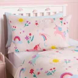 OHS Unicorn Quilt Cover Duvet Pillowcase Magic Rainbow Bedding Set in Pink - Size: Single - thumbnail 4