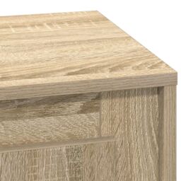 Berkfield Home Bedside Cabinet with LED Lights Sonoma Oak 44x34, 5x45 cm in Beige - thumbnail 9