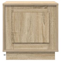 Berkfield Home Bedside Cabinet with LED Lights Sonoma Oak 44x34, 5x45 cm in Beige - thumbnail 6