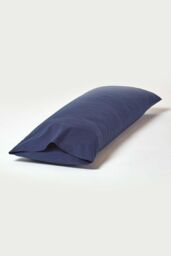 Homescapes Egyptian Cotton Housewife Body Pillowcase 200 TC in Navy - thumbnail 3