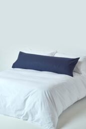 Homescapes Egyptian Cotton Housewife Body Pillowcase 200 TC in Navy - thumbnail 2