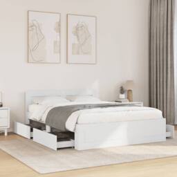 Berkfield Home Bed Frame with Headboard without Mattress White 140x200 cm - thumbnail 2