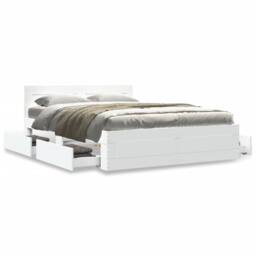 Berkfield Home Bed Frame with Headboard without Mattress White 140x200 cm - thumbnail 4