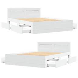 Berkfield Home Bed Frame with Headboard without Mattress White 140x200 cm - thumbnail 8