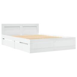 Berkfield Home Bed Frame with Headboard without Mattress White 140x200 cm - thumbnail 3