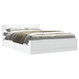 Berkfield Home Bed Frame with Headboard without Mattress White 140x200 cm - thumbnail 1