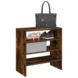 Berkfield Home Shoe Racks 2 pcs Stackable Smoked Oak 60x30x30.5 cm in Brown - thumbnail 1