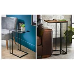 Nordara Black Glass Top Small Sofa Side End Table, Laptop Table, for Bedroom - thumbnail 4