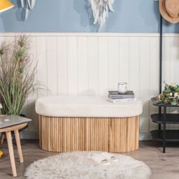 Nordlys Scandinavian Design Bench with Storage in Beige - thumbnail 2