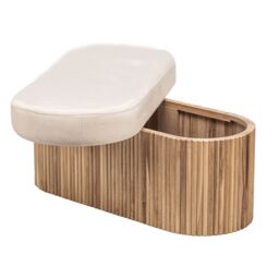 Nordlys Scandinavian Design Bench with Storage in Beige - thumbnail 4