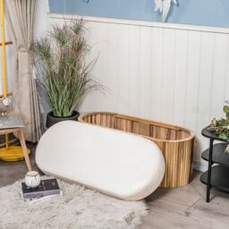 Nordlys Scandinavian Design Bench with Storage in Beige - thumbnail 3