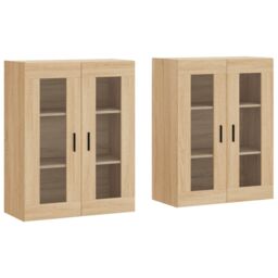 Berkfield Home Wall Mounted Cabinets 2 pcs Sonoma Oak Engineered Wood in Brown - thumbnail 2