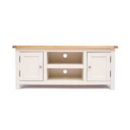 Cabinet Bits Maggiori Off-White 2 Door TV Cabinet Chrome Knob