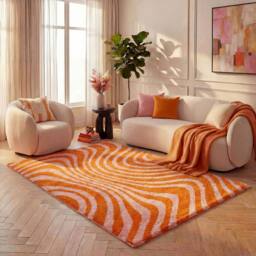THE RUGS Joli Striped Soft & Dense Pile Living Room & Bedroom Rug in Burnt Orange - Size: 80 cm x 150 cm - thumbnail 8