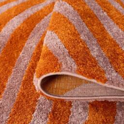 THE RUGS Joli Striped Soft & Dense Pile Living Room & Bedroom Rug in Burnt Orange - Size: 80 cm x 150 cm - thumbnail 6