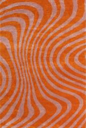 THE RUGS Joli Striped Soft & Dense Pile Living Room & Bedroom Rug in Burnt Orange - Size: 80 cm x 150 cm - thumbnail 2