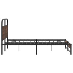 Berkfield Home Metal Bed Frame without Mattress Brown Oak 160x200 cm - thumbnail 6