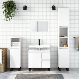 Berkfield Home Bathroom Cabinet White 65x33x60 cm Engineered Wood - Size: 65 x 33 x 60 cm - thumbnail 1