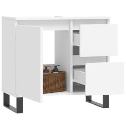 Berkfield Home Bathroom Cabinet White 65x33x60 cm Engineered Wood - Size: 65 x 33 x 60 cm - thumbnail 3