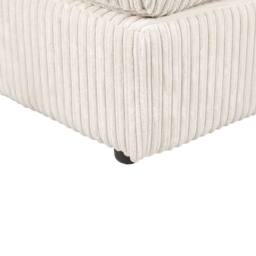 LUXURY LIFE Declan Jumbo Cord Fabric Footstool in Cream - thumbnail 4