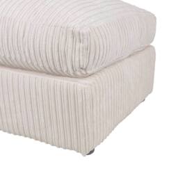 LUXURY LIFE Declan Jumbo Cord Fabric Footstool in Cream - thumbnail 3