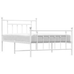 Berkfield Home Metal Bed Frame with Headboard & Footboard White 107x203 cm - thumbnail 5