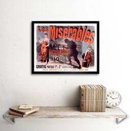 "Artery8 Cheret Hugo Les Miserables Cosette Advert 12x16"" Framed Wall Art Print in Red - Size: W12"" x H16""" - thumbnail 2