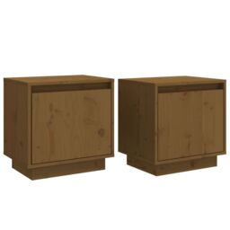 Berkfield Home Bedside Cabinets 2 pcs Honey Brown 40x30x40 cm Solid Wood Pine - Size: 40 x 30 x 40 cm - thumbnail 2