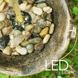 KORVIXA Solar Water Fountain Home Garden Decoration LED Tap in Gold - Size: 100 cm x 100 cm - thumbnail 4